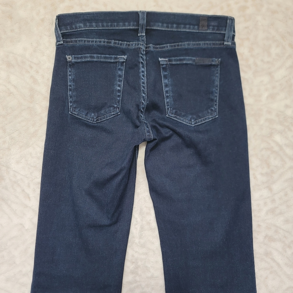 7 Seven For All Mankind The Skinny Bootcut Jeans Size 26 Women's Dark Blue - Picture 5 of 14